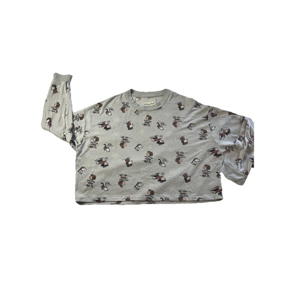 American Eagle Snoopy Peanuts Ice Skating Lounge Top Size Large - Picture 1 of 5